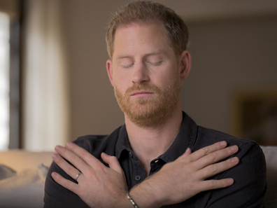 Prince Harry shown during a therapy session in The Me You Can't See.