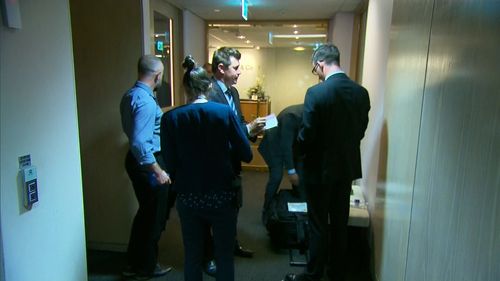 Homicide detectives stormed the law office on Castlereagh Street in Sydney's CBD just after 2pm this afternoon.