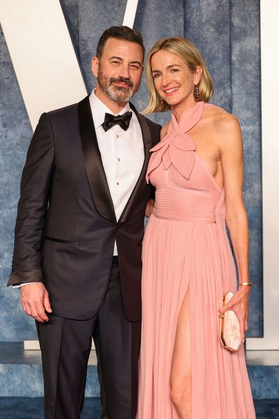 Jimmy Kimmel and wife Molly McNearney attend the 2023 Vanity Fair Oscar Party Hosted By Radhika Jones at Wallis Annenberg Center for the Performing Arts on March 12, 2023 in Beverly Hills, California.