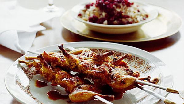 Barbecued quail with sweet-and-sour syrup