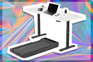 9PR: LSG Nimbus Walking Pad + ErgoDesk Automatic Standing Desk Combo, White
