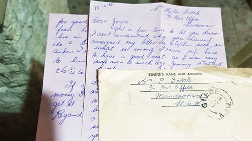 One of the letters written by Mr Isdale's mother, which were hidden from him by his foster mother. (Photo: Steve Isdale)