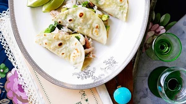 Crab and avocado tortillas