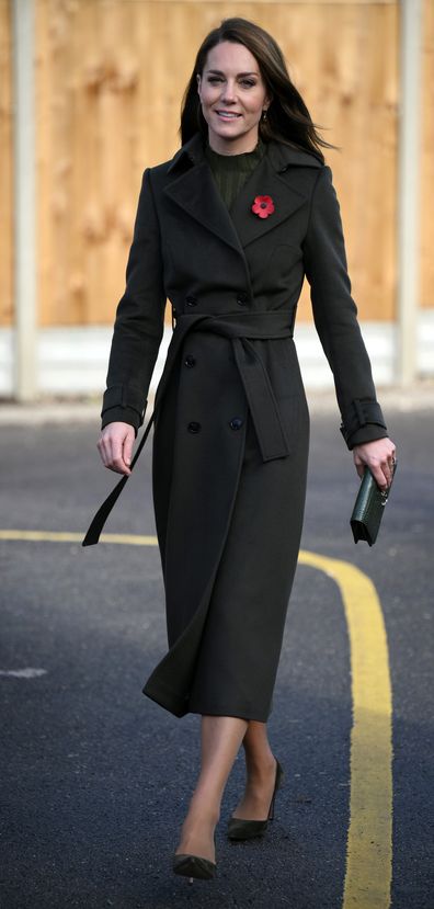 Catherine, The Princess of Wales arrives to visit Colham Manor Children's Centre with the Maternal Mental Health Alliance on November 9, 2022 in Uxbridge, England 