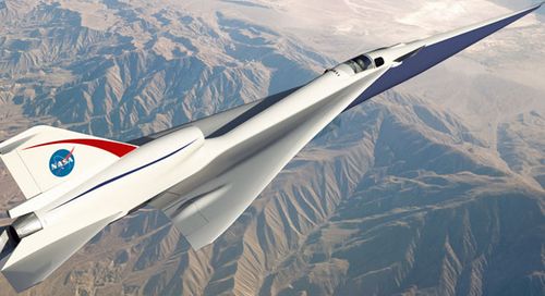 An artist impression of the quieter supersonic jet developed by NASA and Lockheed. (Image: Lockheed Martin).