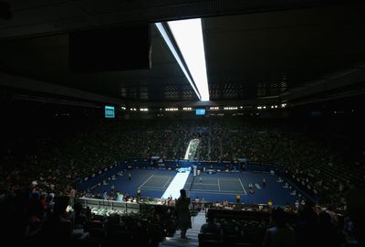 The extreme heat policy meant the Rod Laver Arena roof was closed. (AAP)