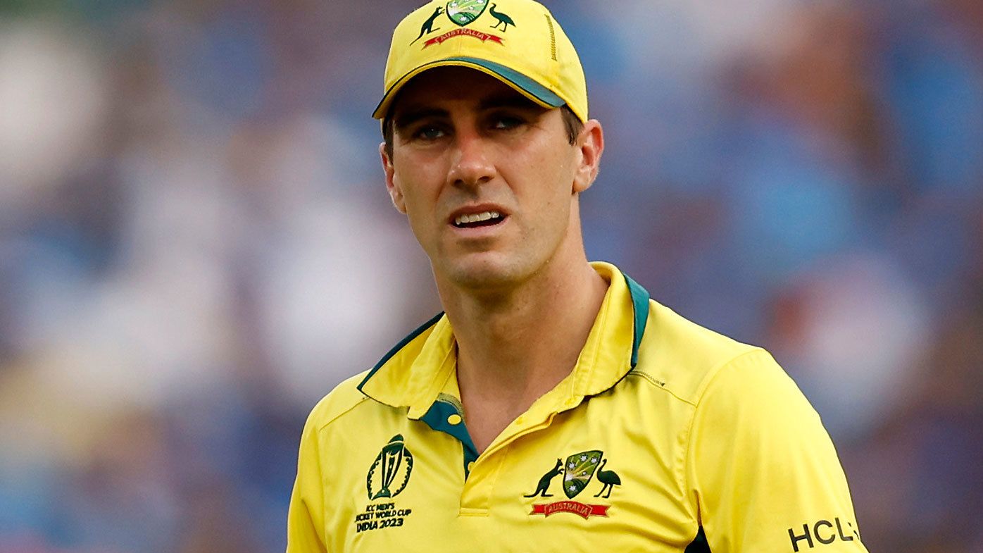 Pat Cummins pictured in action during the 2023 Cricket World Cup