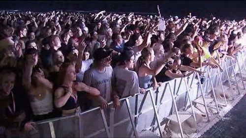 Schoolies at a beach party on the Gold Coast.