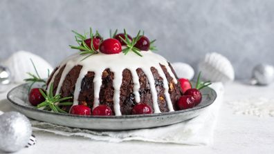 Christmas pudding stock image