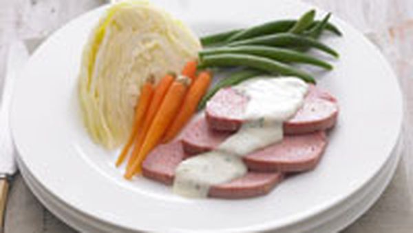 Corned beef with parsley sauce