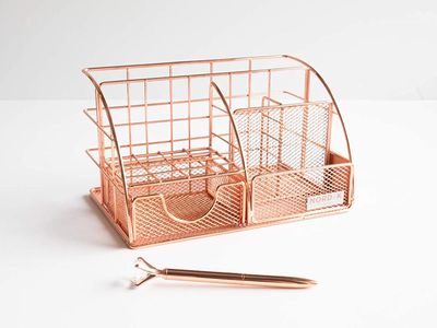 Rose gold desk organiser  Amazon