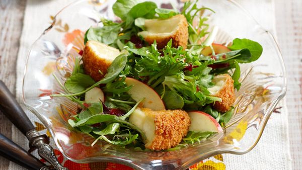 Fried camembert salad