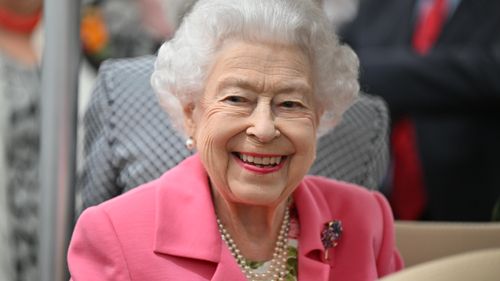 Queen Elizabeth visits The Chelsea Flower Show 2022 at the Royal Hospital Chelsea on May 23, 2022 in London, England. 
