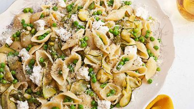 Recipe:&nbsp;<a href="http://kitchen.nine.com.au/2016/05/13/12/33/lightly-sauced-pasta-primavera-with-ricotta" target="_top">Lightly sauced pasta primavera with ricotta</a>