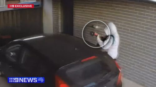 The brazen thief returned to steal the couple's Hyundai.