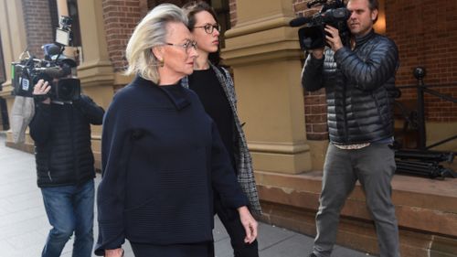 Harriet Wran's mother Jill arrives at court. (AAP)