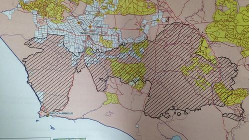 The latest burns map from the Northcliffe bushfires. (Rebecca Johns, 9NEWS)