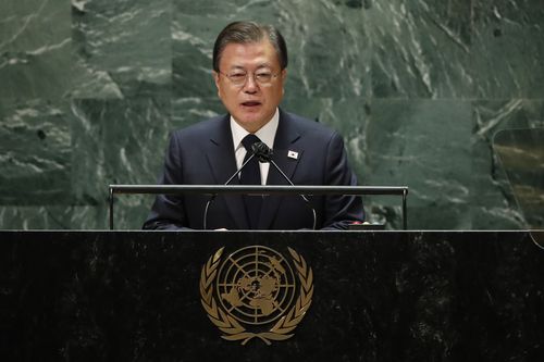 South Korea's President Moon Jae-in addressed the 76th Session of the UN General Assembly. 