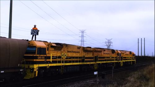 Weekes stayed on top of the train for three hours before police were called and he was arrested and charged.