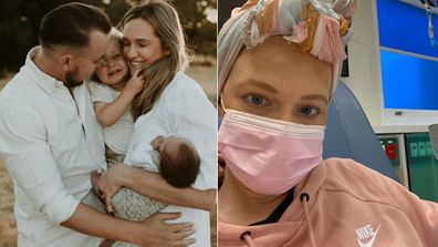 Lara did a photo shoot with her family before she began chemo and her hair started falling out