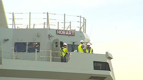 The HMAS Hobart is still a while of being ready for action. (9NEWS)