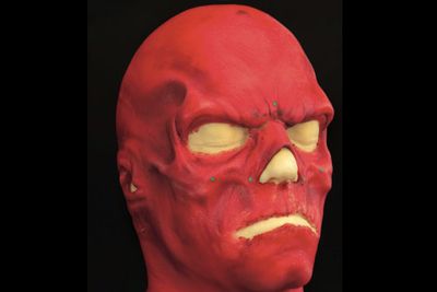 Speaking of Hugo, remember his freaky face from <i>Captain America</i>? Here's the mask in seven pieces that cover the head, ears, neck and partial chest ... for around $2000-$3000. A unique look for Halloween, perhaps?<br/>