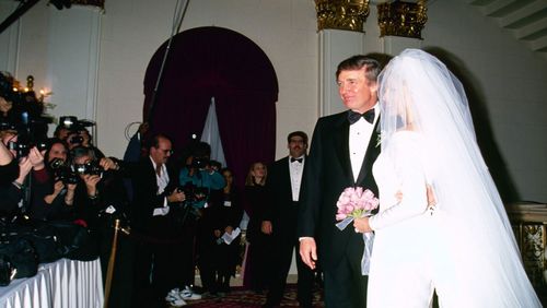 Donald Trump at his second wedding with Marla Maples in 1993.