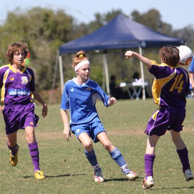 Cortnee Vine playing on a mixed team as a child.