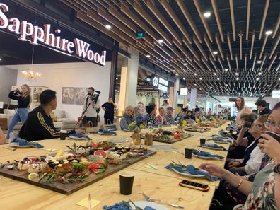 At this morning's Biggest Morning Tea Event by Dinner on the Table.