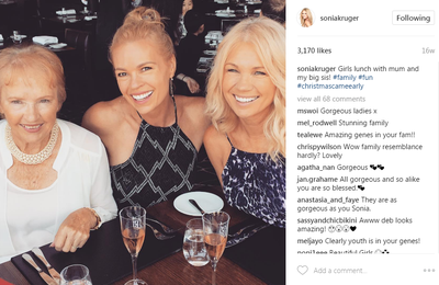Network Nine personality Sonia Kruger has the beauty gene (check out her mother and sister in this sweet snap). She can wear full TV makeup or none at all and still look incredible.
