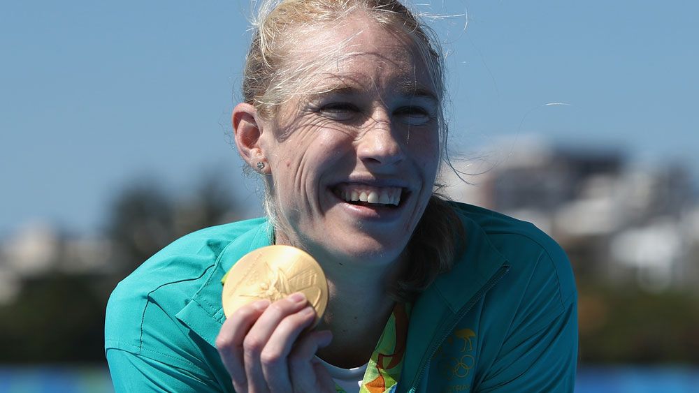 Rowing gold medallist Kim Brennan. (AFP)
