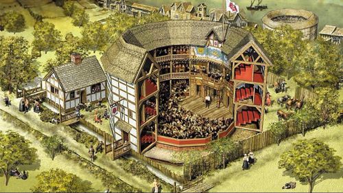 An illustration of the historic Rose theatre. (BBC News)