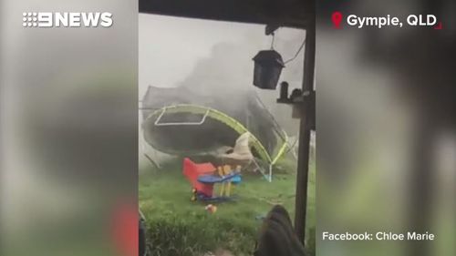 Wild winds picked up this trampoline with ease.