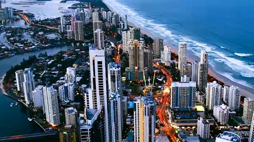 A city view of the Gold Coast skyline.