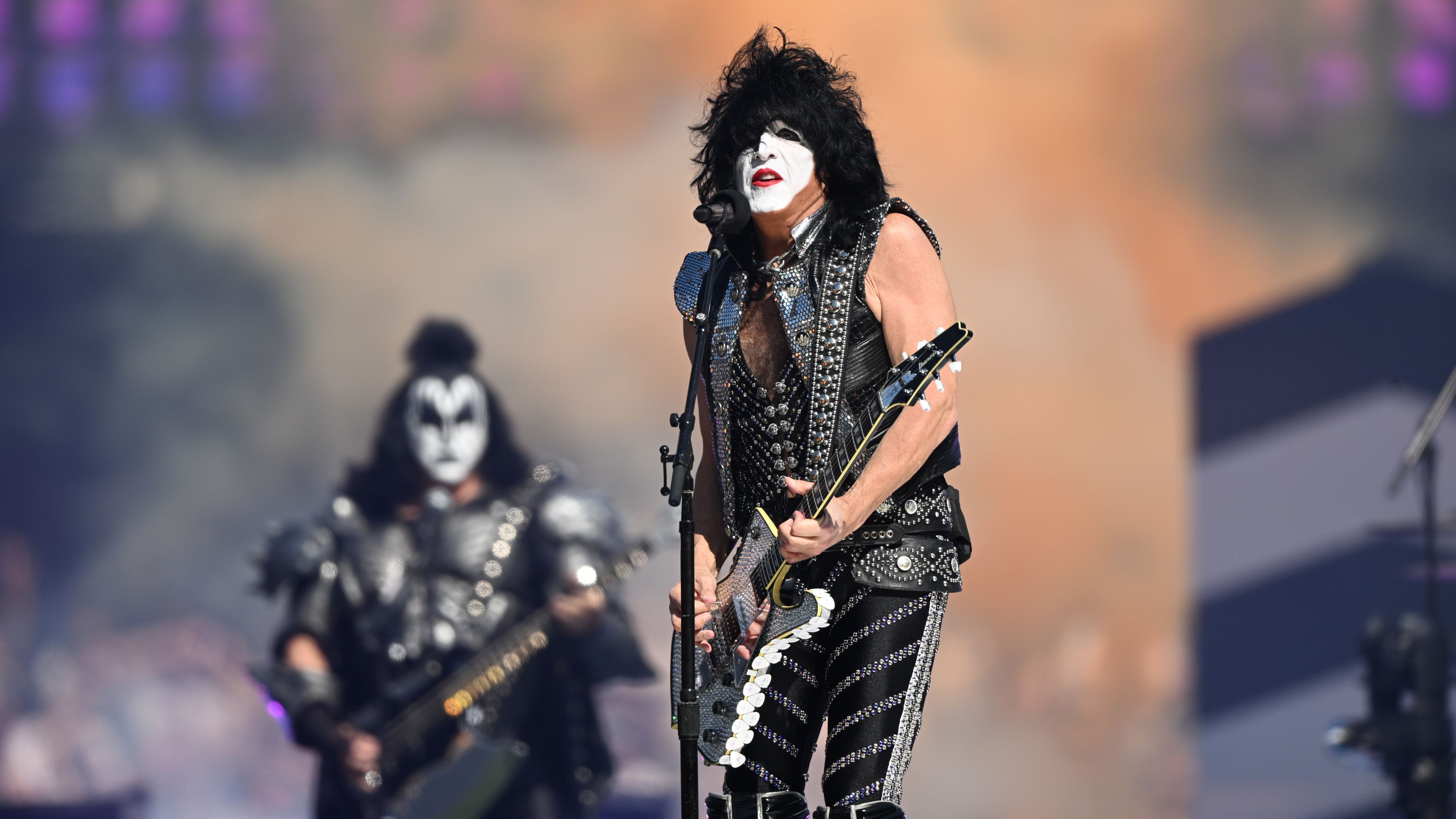 Iconic rock band KISS perform to the MCG before the grand final.