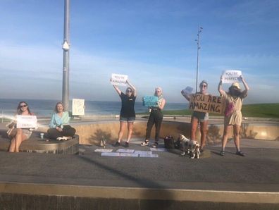 Women protest in Scarborough Beach