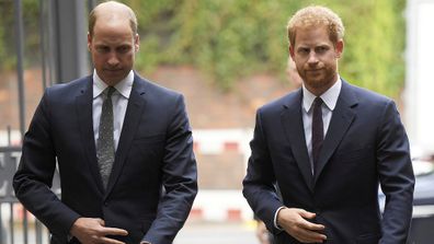 The brothers arrive to visit the Support4Grenfell Community Hub in London, Tuesday, Sept. 5, 2017. 