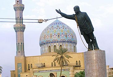 When was Saddam Hussein's Firdos Square statue toppled?