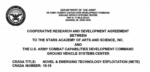 The contract between TTSA and the US Army.