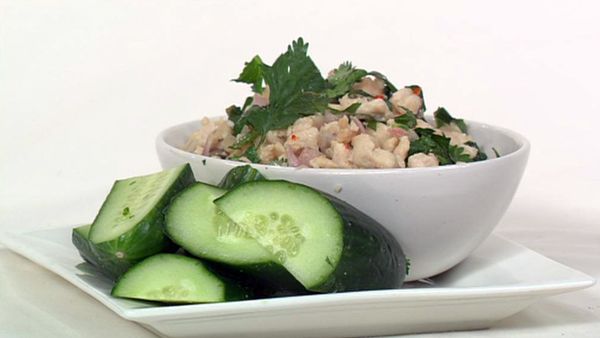 Chicken larb salad