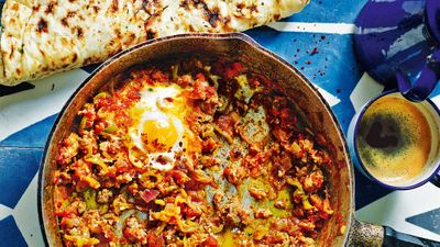 Recipe:&nbsp;<a href="http://kitchen.nine.com.au/2017/02/21/10/16/mince-menemen-turkish-style-eggs-with-tomato-and-mince" target="_top" draggable="false">Lamb mince menemen (Turkish-style eggs with tomato and mince)<br />
</a>