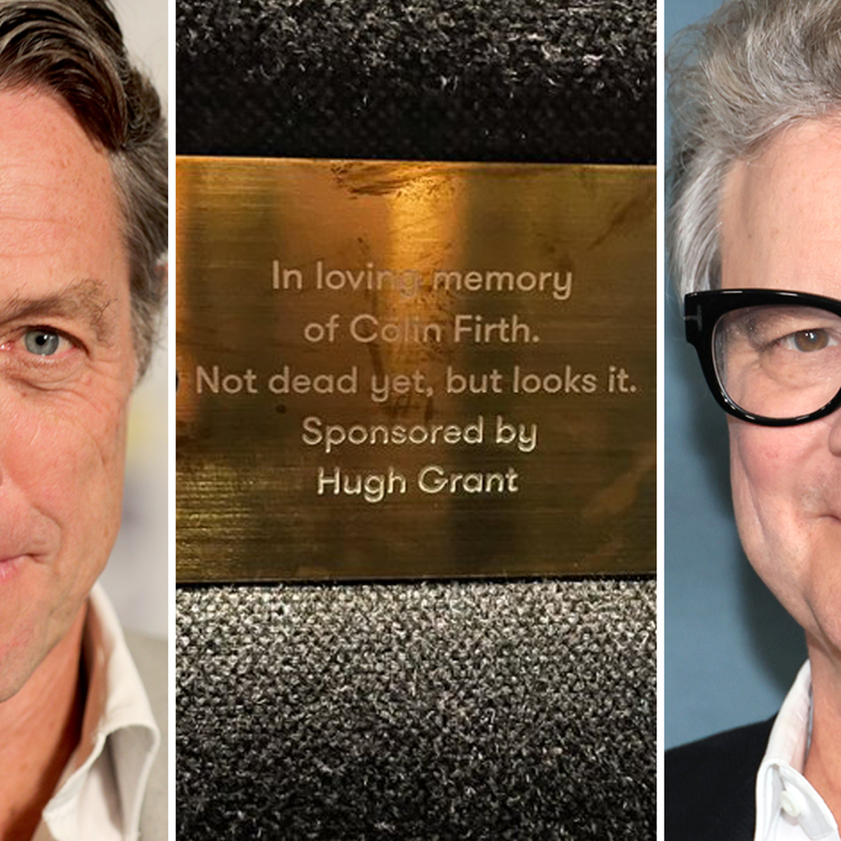 Hugh Grant dedicates plaque to rival Colin Firth: &lsquo;Not dead yet 