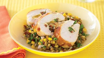 Recipe:&nbsp;<a href="http://kitchen.nine.com.au/2016/05/13/11/09/pocket-chicken-with-lentil-salad" target="_top" draggable="false">Pocket chicken with lentil salad<br>
</a>
