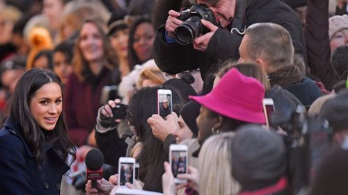 Hundreds of people flocked to Nottingham to meet the pair. (AAP)