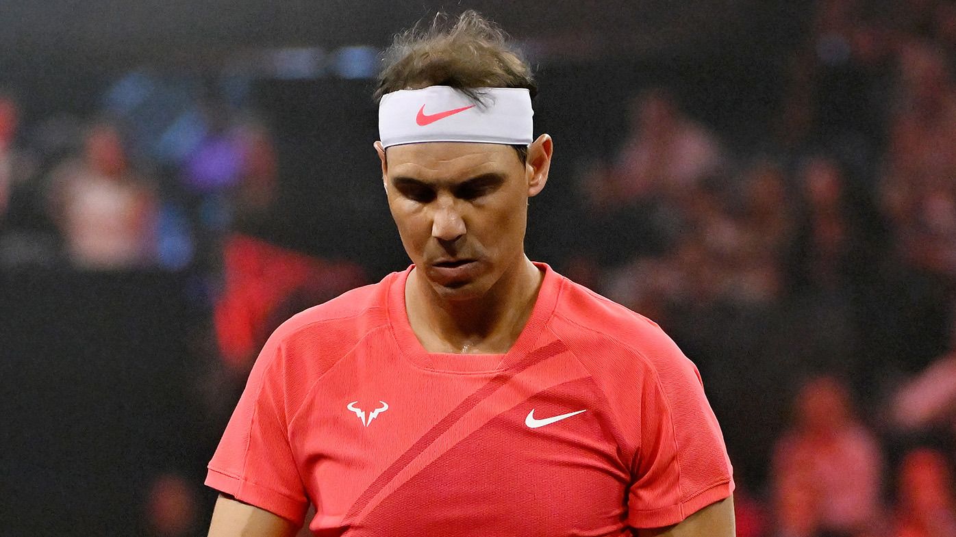 Rafael Nadal competes in The Netflix Slam, a live Netflix Sports event at the MGM Resorts | Michelob Ultra Arena on March 03, 2024 in Las Vegas, Nevada. (Photo by David Becker/Getty Images for Netflix © 2024)