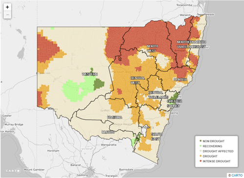 Both NSW and Queensland have been hit hard by the drought. 