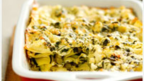 Green vegetable and ricotta lasagne