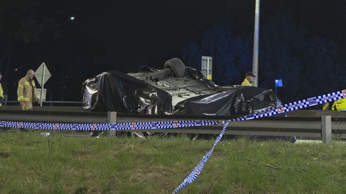 When police arrived one of the cars was found on its roof.