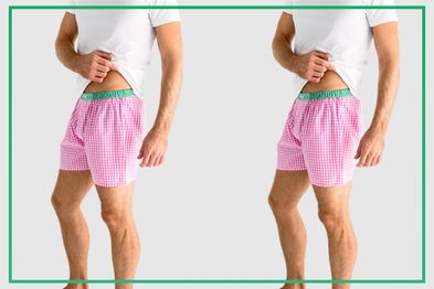 9PR: Sant and Abel Men's Hepburn Gingham Pink Boxer Shorts