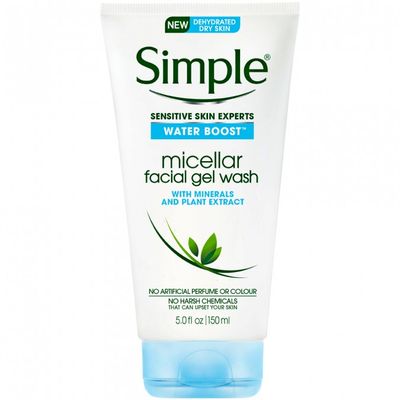 <p><a href="http://https://www.priceline.com.au/brand/simple/simple-water-boost-facial-cleanser-gel-wash-150-ml" target="_blank" title="Simple Water Boost Facial Cleanser Gel Was 150ml, $9.99" draggable="false">Simple Water Boost Facial Cleanser Gel Was 150ml, $9.99</a></p>
<p>This soft facial wash has a light, hydrating water-gel formulation and is specially designed for dehydrated, dry or sensitive skin to gently and effectively cleanse to leave the skin feeling supple, comfortable and refreshed. </p>
